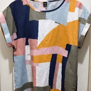 SHEIN Abstract Patchwork Short Sleeve Tee Medium